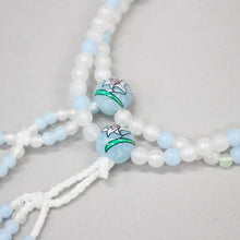 画像をギャラリービューアに読み込む, フラワー念珠 ブルー(8寸) カラー綿房 創価学会 数珠