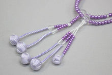 画像をギャラリービューアに読み込む, メロディ念珠 パープル(8寸) 絹房 小田巻 2色房 創価学会 数珠 - 創価学会仏壇の東京平和堂